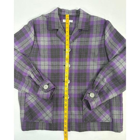 Women’s VTG PENDLETON Limited Edition 49er Purple Plaid Wool Shirt Jacket Sz PL - Picture 8 of 13